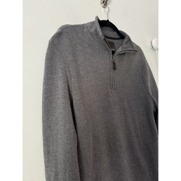 Banana Republic Gray Cotton Wool Blend 1/4 Zip Pullover Sweater Mens Size Medium - Picture 5 of 8